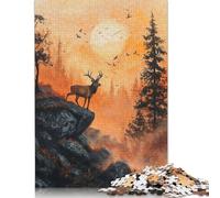 500 Pieces Sun Kissed Glade Deer Wood Puzzles Wooden Puzzles for Adults& Teenagers Age 12 Years Up 500pcs (52x38cm)