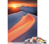 500 Pieces Sunrise Over Snowy Mountains Creative Square Wooden Jigsaw Puzzles for Adults Educational Game Challenge Toy 500pcs (52x38cm)