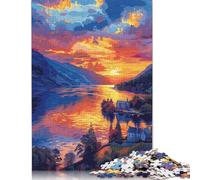500 Pieces Sunset in The Town Jigsaw Puzzles Adults Difficulty Puzzles Strengthen Relationships between Family Members 500pcs (52x38cm)