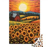 500 Pieces Sunset Sanctuary Creative Square Jigsaw Puzzles for Adults & Wooden Puzzles Challenging Game 500pcs (52x38cm)