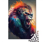 500 Pieces The Angry Ape Creative Square Jigsaw Puzzles for Adults & Wooden Puzzles Challenging Game 500pcs (52x38cm)