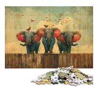 500 Pieces Three Elephants Vintage Jigsaw Puzzle Puzzle for Adults And Teenager For Family Fun & Game Night 500pcs (52x38cm)