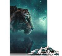 500 Pieces Tiger And Humming Bird Jigsaw Square Puzzle for Adults Wooden Puzzles Unique Challenge Games 500pcs (52x38cm)