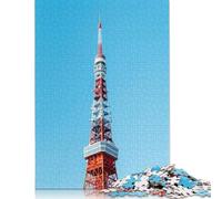 500 Pieces Tokyo Tower Creative Square Jigsaw Puzzles for Adults & Wooden Puzzles Challenging Game 500pcs (52x38cm)