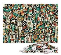 500 Pieces Tribal Doodle Pattern Jigsaw Puzzles for Adults Puzzle Adult Jigsaw Puzzle Puzzles for Adults Teens 500pcs (52x38cm)