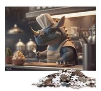 500 Pieces Triceratops Chef Puzzle for Adults Puzzle Adult Jigsaw Puzzle Learning Educational Toys 500pcs (52x38cm)