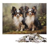 500 Pieces Two Papillon Dogs Jigsaw Puzzles for Adults Puzzle Adult Jigsaw Puzzle Puzzles for Adults Teens 500pcs (52x38cm)