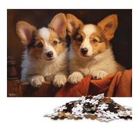 500 Pieces Two Pembroke Welsh Corgis Jigsaw Puzzle Puzzle for Adults And Teenager For Family Fun & Game Night 500pcs (52x38cm)
