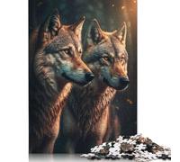 500 Pieces Two Wolves Square Jigsaw Puzzles for Adults And Wooden Puzzles Children Puzzles 500pcs (52x38cm)