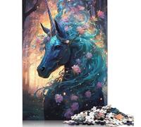 500 Pieces Unicorn And Magic Forest Puzzle Jigsaw Difficulty Puzzle Jigsaw Educational Game Toy 500pcs (52x38cm)