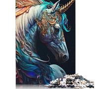 500 Pieces Unicorn Horse Jigsaw Puzzle Adults Difficulty Puzzles Educational Toy Games Family Decoration 500pcs (52x38cm)