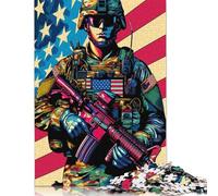 500 Pieces United States Armed Forces Creative Square Wooden Jigsaw Puzzles for Adults Educational Game Challenge Toy 500pcs (52x38cm)