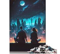 500 Pieces Urban Stargazing for Adults Difficult Jigsaw Puzzles Puzzles Wooden Puzzles Jigsaw Puzzles for Adult 500pcs (52x38cm)