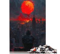 500 Pieces Urban Sunset Creative Square Wooden Jigsaw Puzzles for Adults Educational Game Challenge Toy 500pcs (52x38cm)