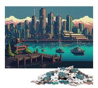 500 Pieces Vancouver 02 Pixel Art Jigsaw Puzzle Puzzle for Adults And Teenager For Family Fun & Game Night 500pcs (52x38cm)
