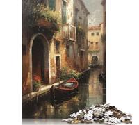 500 Pieces Venice Romantic Vibes Jigsaw Puzzles Wooden Puzzle Adult Jigsaw Puzzle Educational Game for Adult Teenagers 500pcs (52x38cm)