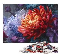 500 Pieces Vibrant Floral Masterpiece Puzzle for Adults Wooden Puzzles Jigsaw Puzzles for Adults Educational Game Challenge Toy 500pcs (52x38cm)