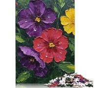 500 Pieces Vibrant Flower Painting for Adults Difficult Jigsaw Puzzles Wooden Puzzle for Adults And Teenager Jigsaw Puzzles for Adult 500pcs (52x38cm)