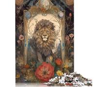 500 Pieces Wall Art Lion Jigsaw Puzzle Jigsaws for Adults for Adults& Teenagers Age 12 Years Up 500pcs (52x38cm)