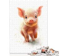 500 Pieces 'Watercolor Baby Pig Art Square Jigsaw Puzzles for Adults And Wooden Puzzles Children Puzzles 500pcs (52x38cm)