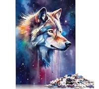500 Pieces Watercolor Wolf Wood Puzzles Wooden Puzzles for Adults& Teenagers Age 12 Years Up 500pcs (52x38cm)