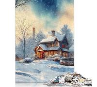 500 Pieces Watercolors Winter Jigsaw Puzzle Puzzle for Adults And Teenager For Family Fun & Game Night 500pcs (52x38cm)