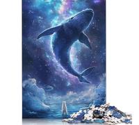 500 Pieces Whale in Space with Polar Bear Square Jigsaw Puzzles for Adults And Wooden Puzzles Children Puzzles 500pcs (52x38cm)