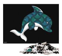 500 Pieces Whale Water Swimmer Or Sur Creative Square Wooden Jigsaw Puzzles for Adults Educational Game Challenge Toy 500pcs (52x38cm)