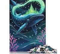 500 Pieces Whale with Castle Fantasy Art Creative Square Jigsaw Puzzles for Adults And Wooden Puzzles Challenging Game 500pcs (52x38cm)