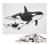 500 Pieces Whales Jigsaw Square Puzzle for Adults Wooden Puzzles Unique Challenge Games 500pcs (52x38cm)