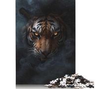 500 Pieces Wild Tiger Halloween for Adults Difficult Jigsaw Puzzles for Adults Family Fun Jigsaws Puzzles 500pcs (52x38cm)
