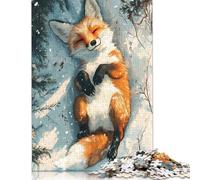 500 Pieces Winter Fox in Snow Puzzles Jigsaw Difficulty Puzzle Jigsaw Educational Games Toy 500pcs (52x38cm)