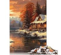 500 Pieces Winter Landscape Jigsaw Puzzle Wooden Puzzle Adult Jigsaw Puzzle Sustainable Puzzle for Adults 500pcs (52x38cm)
