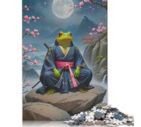 500 Pieces Wise Frog Samurai Painting Puzzle for Adults Wooden Puzzle Jigsaws for Adults Educational Game Teenagers 500pcs (52x38cm)