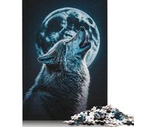 500 Pieces 'Wolf Howling at Moon Jigsaw Puzzle Puzzle for Adults And Teenager For Family Fun & Game Night 500pcs (52x38cm)