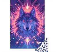 500 Pieces Wolf Jigsaw Square Puzzle for Adults Wooden Puzzles Unique Challenge Games 500pcs (52x38cm)