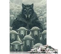 500 Pieces Wolf Mask Sheep Leader Jigsaw Puzzles for Adults Wooden Puzzles for Adults Teenager Man Woman Gift 500pcs (52x38cm)