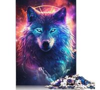 500 Pieces Wolf Spaces Planet Sky Galaxy Puzzles Jigsaw Adults Difficulty Jigsaw Puzzle Relaxing Games Toy 500pcs (52x38cm)