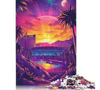 500 Pieces Wooden Jigsaw Puzzle Art Colourful Buildings Puzzles Adults Jigsaws Puzzles Toys Great Christmas And Birthday Gifts for Family 500pcs (52x38cm)