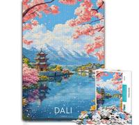 500 Pieces Wooden Jigsaw Puzzle for Adults, Dali China Landscape Painting | Gift for puzzle lovers: activity for family time alone or together.