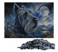 500 Pieces Wooden Jigsaw Puzzle for Adults, Elegant Kerry Blue Terrier | Puzzle for Adults - hands-on indoor leisure on quiet evenings.