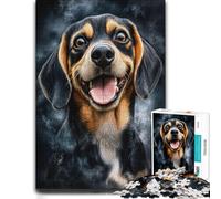 500 Pieces Wooden Jigsaw Puzzle for Adults, Happy Beagle Portrait | Puzzle for Adults: activity for family time on quiet evenings.