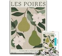 500 Pieces Wooden Jigsaw Puzzle for Adults, Pears French Market Kitchen | Visual matching and sorting: a simple way to organise the image at home.
