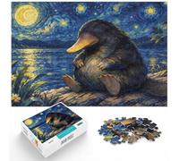 500 Pieces Wooden Jigsaw Puzzle for Adults, Platypus Starry Night River | Colour and shape sorting - a simple way to organise the image on quiet evenings.