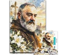 500 Pieces Wooden Jigsaw Puzzle for Adults, Saint Francis Lilies Monastery | During puzzle time: Jigsaw Puzzle Gift: Christmas gift for puzzle lovers, indoor weekend activity.