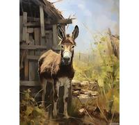500 Pieces Wooden Puzzle for Adults Donkey on The Farm Home Decoration for Puzzle Lovers