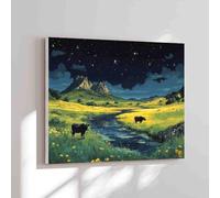 500 Pieces Wooden Puzzle for Adults Green Grass Cow Holiday Fun and Modern Summer Home Decor