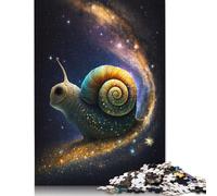 500 Pieces Wooden Puzzles for Adults Galaxy Art Snail Jigsaws Family Game Puzzle Gifts for Friend 500pcs (52x38cm)