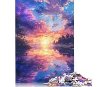 500 Pieces Wooden Puzzles for Adults Painting Serene Sky Jigsaws Family Game Puzzle Gifts for Friend 500pcs (52x38cm)