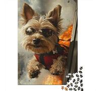 500 Pieces Yorkshire Terrier Jigsaw Puzzles Adults Difficulty Puzzles Strengthen Relationships between Family Members 500pcs (52x38cm)